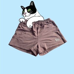 Mauve Elastic Waist Lounge Shorts